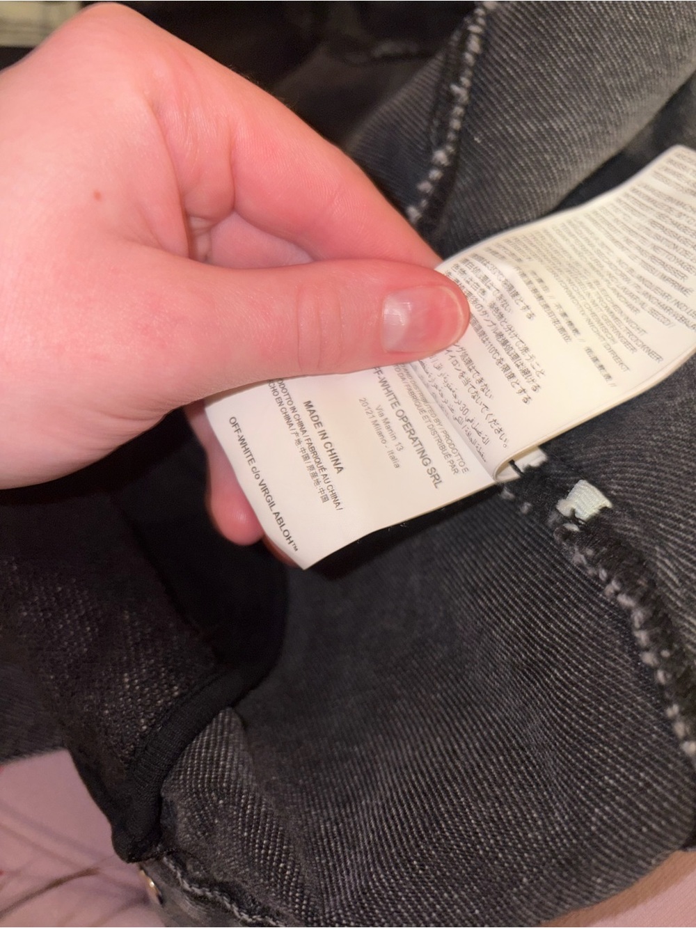Off-White c/o Virgil Abloh Denim Distressed Jacket Gray/Black Size L OMYE019R19C - Picture 5 of 5